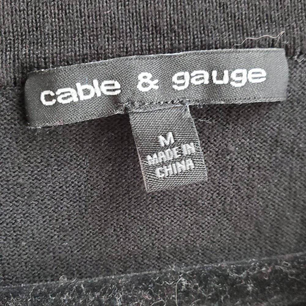 Cable & Gauge Black Boat Neck Sweater Size Medium - Picture 11 of 16
